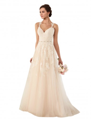 Shop Sweetheart A-Line Tulle Wedding Dress with Lace Illusion Back Montreal