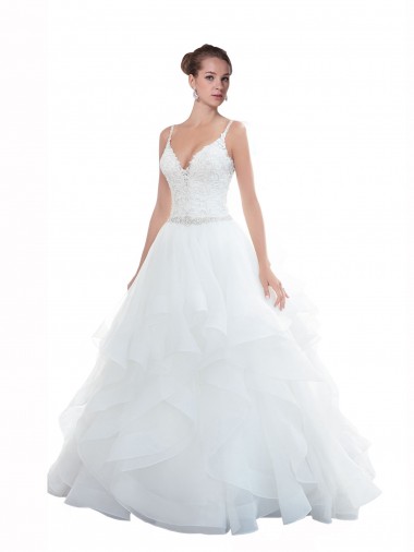 Shop Spaghetti Straps Ball Gown Beach Wedding Dress with Lace Bodice Montreal