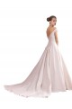 Off the Shoulder Sweetheart Ball Gown Satin Wedding Dress