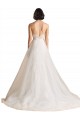 Strapless Sweetheart Lace Bodice A-Line Organza Wedding Dress
