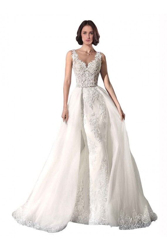 Sweetheart Fit and Flare Tulle Lace Wedding Dress
