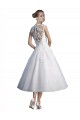A-Line Short Tea Length Sweetheart Tulle Lace Beach Wedding Dress