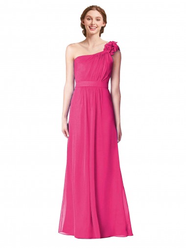 Shop Full Length One Shoulder Chiffon Bridesmaid Dress Montreal