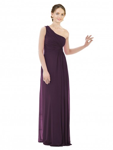 Shop Draped One Shoulder Full Length Chiffon Bridesmaid Dress Montreal