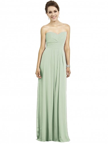 Shop Full Length Strapless Chiffon Bridesmaid Dress with Sweetheart Neckline Montreal
