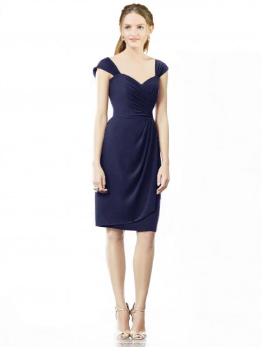 Shop Cocktail Length Short Cap Sleeves Chiffon Bridesmaid Dress Montreal