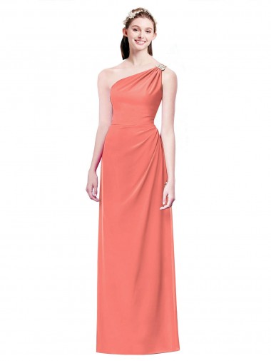 Shop Draped Full Length One Shoulder Chiffon Bridesmaid Dress Montreal