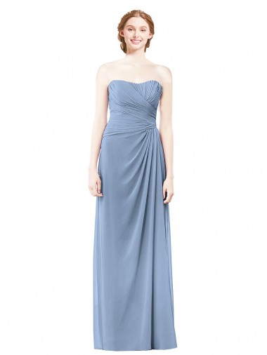 Shop Strapless Long Chiffon Bridesmaid Dress with Sweetheart Neckline Montreal