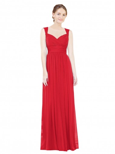 Shop Full-Length Long Chiffon Bridesmaid Dress with Side Front Slit Montreal