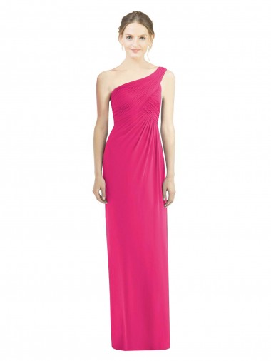 Shop One Shoulder Long Chiffon Bridesmaid Dress Montreal