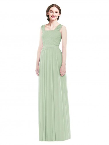 Shop Sleeveless Chiffon Long Bridesmaid Dress with Shoulder Straps Montreal