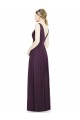 V-Neckline Sleevelss Full Length Chiffon Bridesmaid Dress