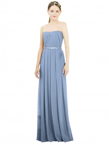 Shop V-Pleat Chiffon Full-Length Strapless Bridesmaid Dress Montreal