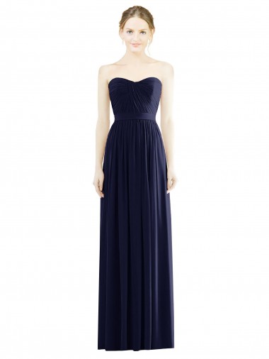 Shop Low Back Draped Strapless Chiffon Formal Bridesmaid Dress  Montreal