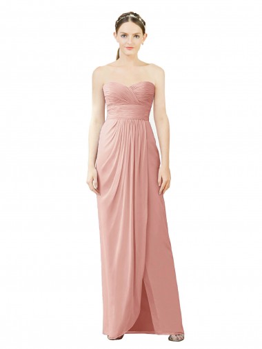 Shop Strapless Sweetheart Long Chiffon Wrap Bridesmaid Dress Montreal