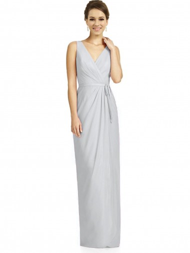 Shop Draped V-Neck Cocktail Length Chiffon Bridesmaid Dress Montreal
