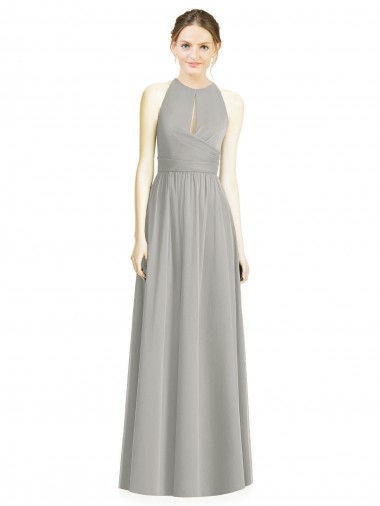 Shop Draped Keyhole Long Chiffon Bridesmaid Dress Montreal