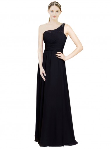 Shop Sweetheart Chiffon Bridesmaid Dress with Beaded One Shoulder Strap Montreal