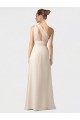 One Shoulder Full Length Chiffon Bridesmaid Dress with Shirred Bodice