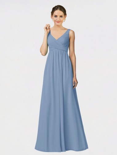 Shop Long Chiffon Bridesmaid Dress with Sweetheart Neckline and Wide Straps Montreal
