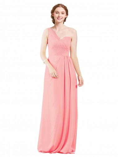 Shop One Shoulder Sweetheart Neckline Long Chiffon Bridesmaid Dress Montreal
