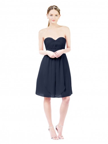 Shop Sweetheart Cocktail Knee Length Chiffon Cocktail Bridesmaid Dress Open Back Montreal