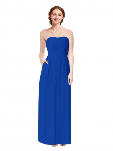 Shop Strapless Sweetheart Keyhole Back Long Chiffon Bridesmaid Dress Montreal
