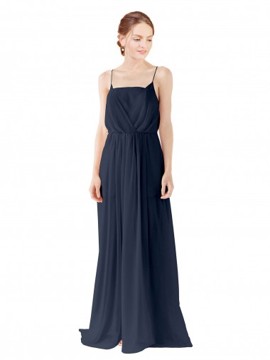 Shop Spaghetti Straps Open Back Long Chiffon Bridesmaid Dress Montreal