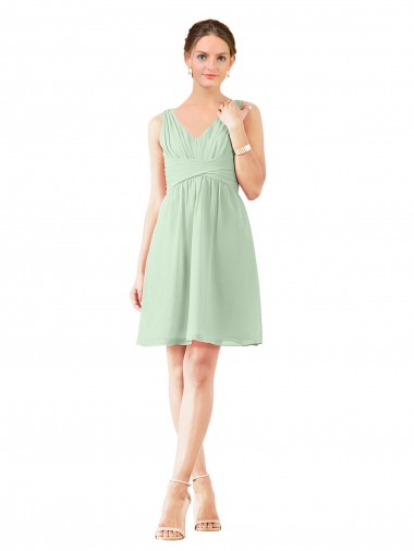 Shop v-Neckline Short Knee Length Chiffon Cocktail Bridesmaid Dress Montreal