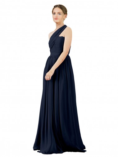Shop Draped One Shoulder Strapless Chiffon Bridesmaid Dress Montreal