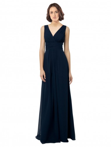 Shop Chiffon Sleeveless Bridesmaid Dress with V Front and Back Montreal