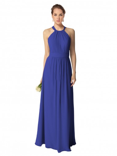 Shop Long Full Length Chiffon Halter Bridesmaid Dress Montreal