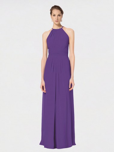 Shop Long Chiffon Spaghetti Strap Halter Bridesmaid Dress Montreal
