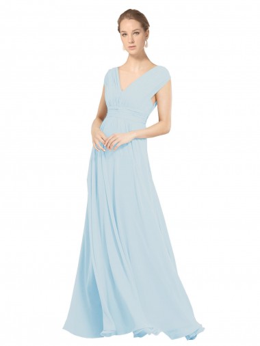 Shop Chiffon Bridsmaids Dress with V-Neckline and Tie V Back Montreal