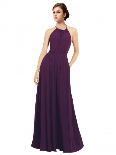 Shop Elegant Chiffon Bridesmaids Dress with Softly Draped Bodice Montreal