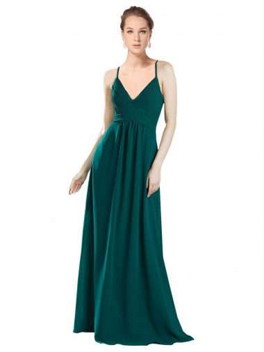 Shop Sexy Chiffon Bridesmaid Dress with Deep V-Neckline Montreal