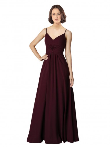 Shop V-Neck Chiffon Bridesmaid Dress with Twist Front Bodice Montreal