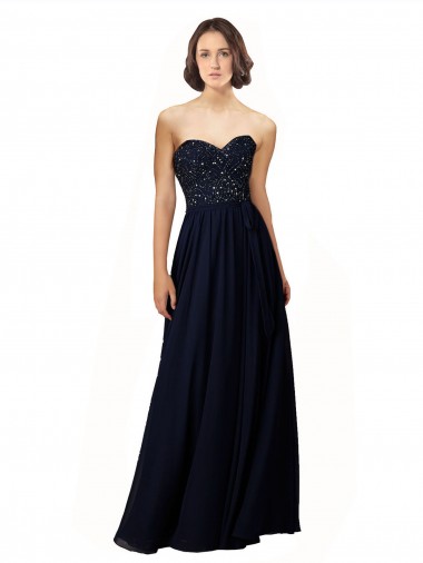 Shop Long Chiffon Sweetheart Neckline Bridesmaid Dress with Beading Montreal