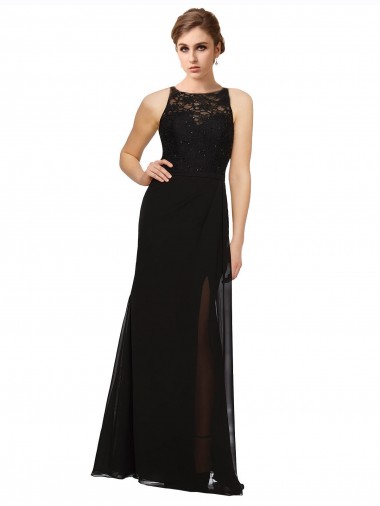 Shop Sheath Beaded and Embroidered Bridesmaids Dress with Lace Bodice and Chiffon Skirt Montreal