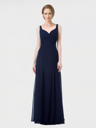 Shop Long Chiffon Bridesmaid Dress with Sweetheart Neckline and Shoulder Straps Montreal