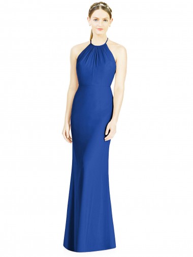 Shop Criss Cross Low Back Halter Chiffon Bridesmaid Dress Montreal
