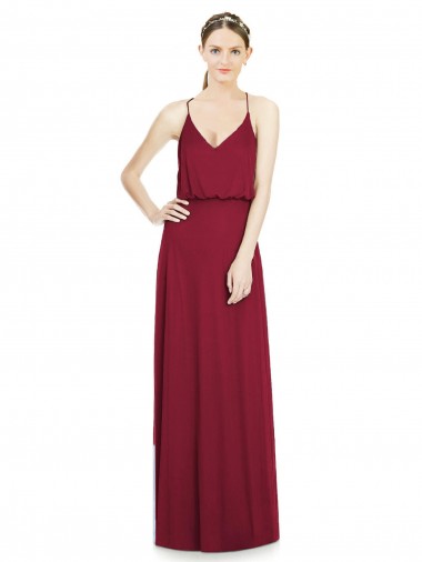 Shop Full Length V-Neck A-Line Chiffon Boho Bridesmaid Dress Montreal