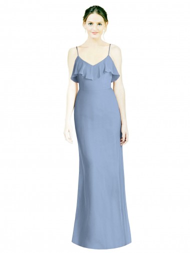 Shop Deep Open Back Long Chiffon V-Neck Bridesmaid Dress Montreal