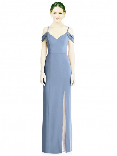 Shop Draped Cold Shoulder Sweetheart Long Chiffon Formal Bridesmaid Dress Montreal