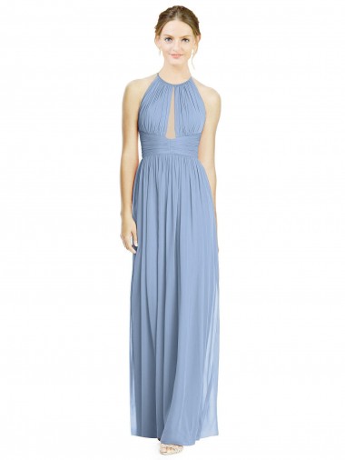 Shop Open Back Long Chiffon Halter Bridesmaid Dress Montreal