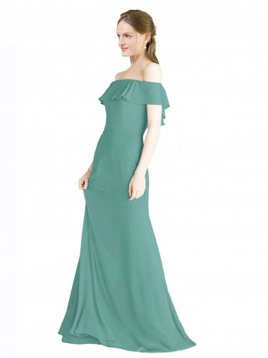 Shop Off the Shoulder Bohemian Chiffon Bridesmaid Dress Montreal