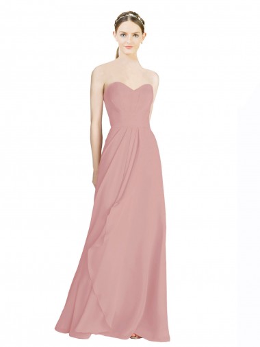 Shop Daped A-Line Chiffon Bridesmaid Dress with Pleated Sweetheart Bodice Montreal