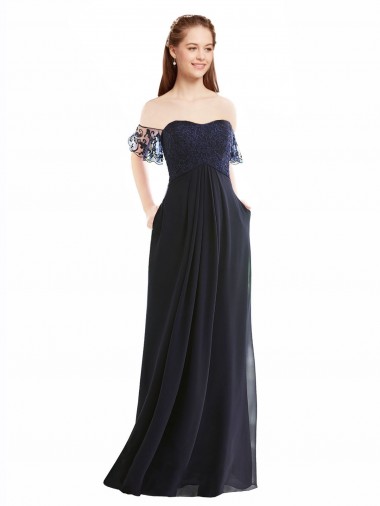 Shop Boho Bridesmaid Dress with Beaded Embroidered Bodice and Flutter Cap Sleeves Montreal