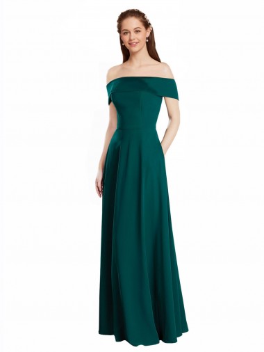 Shop Classic Off the Shoulder Chiffon Bridesmaid Dress with Cap Sleeves Montreal
