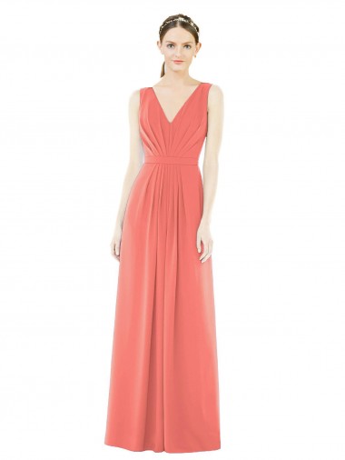 Shop V-Neck V-Back Sleeveless Chiffon Bridesmaid Dress Montreal